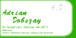 adrian dobszay business card